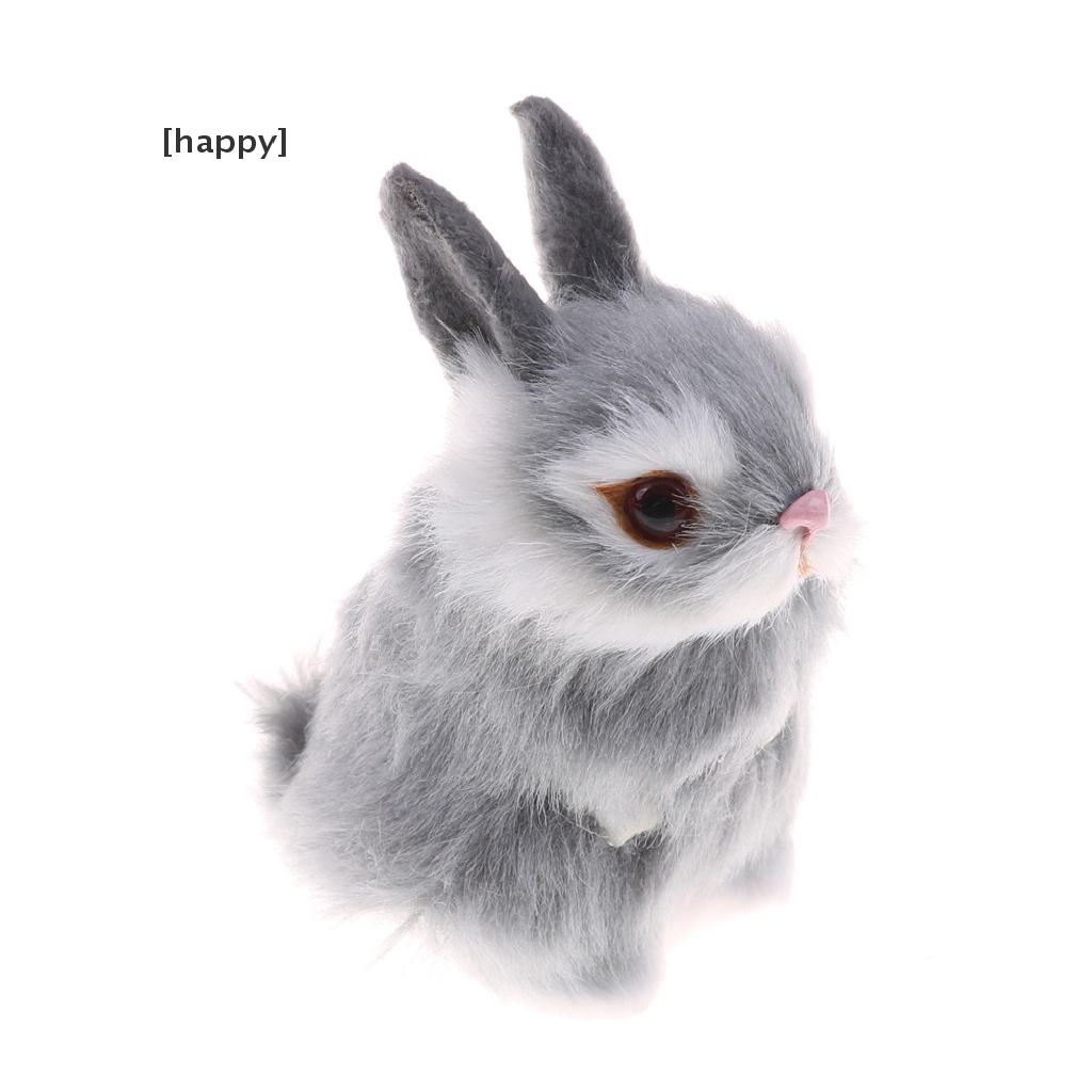 Mainan Simulasi Model Hewan Kelinci Bahan Bulu Imitasi Warna Putih Untuk Dekorasi
