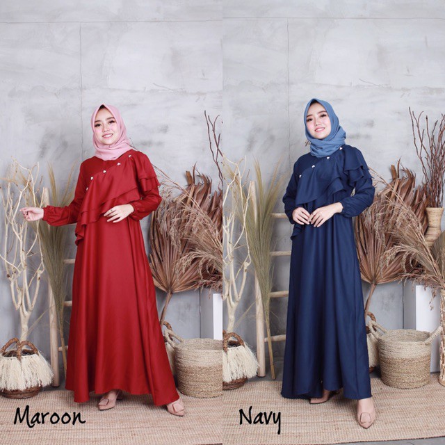 dress gamis Maura Unik Premium Quality