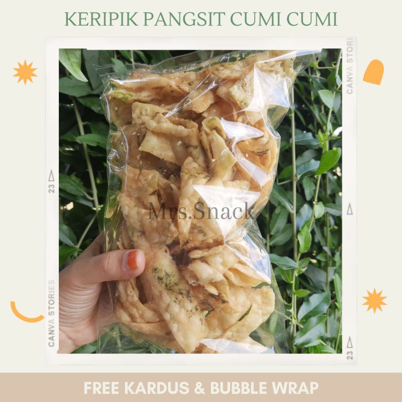 

KERIPIK PANGSIT CUMI CUMI 250 gr GURIH DAN RENYAH | SNACK KILOAN