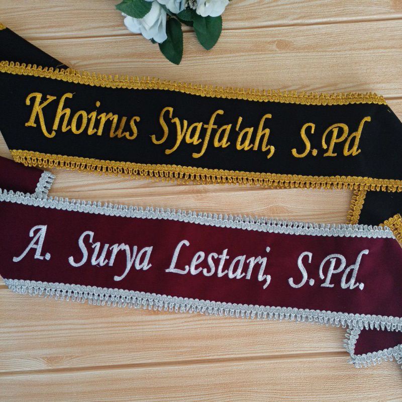 Selempang wisuda selendang wisuda/ selempang wisuda bordir/ selempang grosir/ selempang wisuda murah