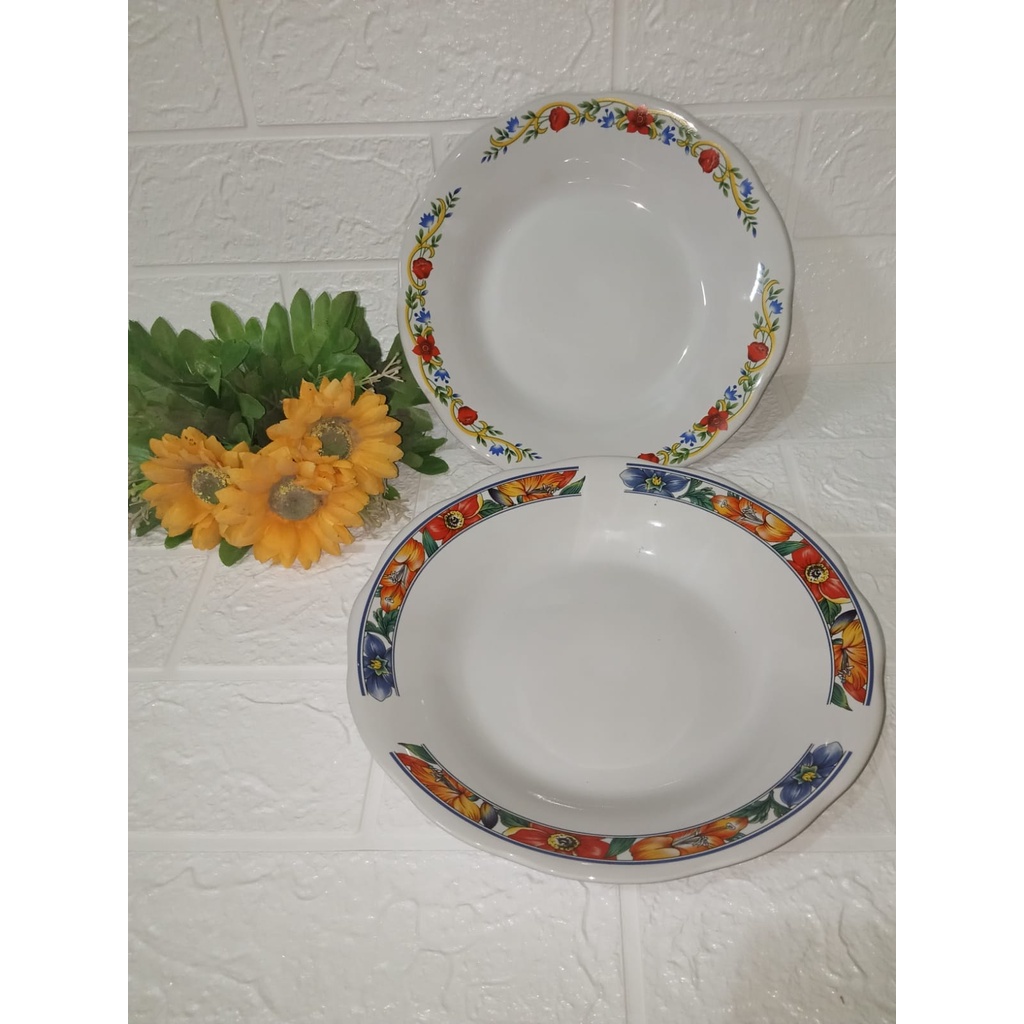 Termuraah PIRING MAKAN keramik / piring sayur/piring taniti , Carter ,batik, houseware,lucky.