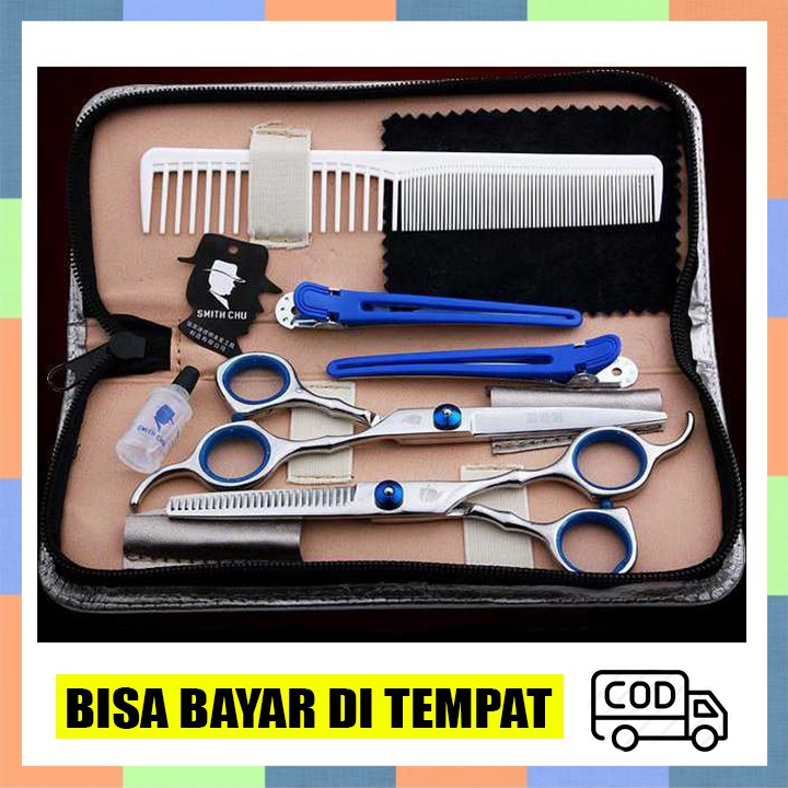 (COD) Gunting Rambut Salon Profesional Set - Gunting Potong Cukur Rambut Murah Lengkap