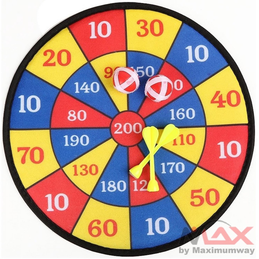 Permainan ketangkasan melempar bola dan panah drat ke target, Papan Dart Velcro Diameter 36 CM - DT01 TK Paud Warna Multi Warna Target Sticky Ball Dartboard Creative Throw Party Outdoor Sports Indoor Cloth Toys Educational Board Games for Kids Basketball