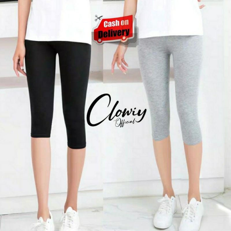 Clowiy Legging Pendek 3/4 uk. L , XL , XXXL