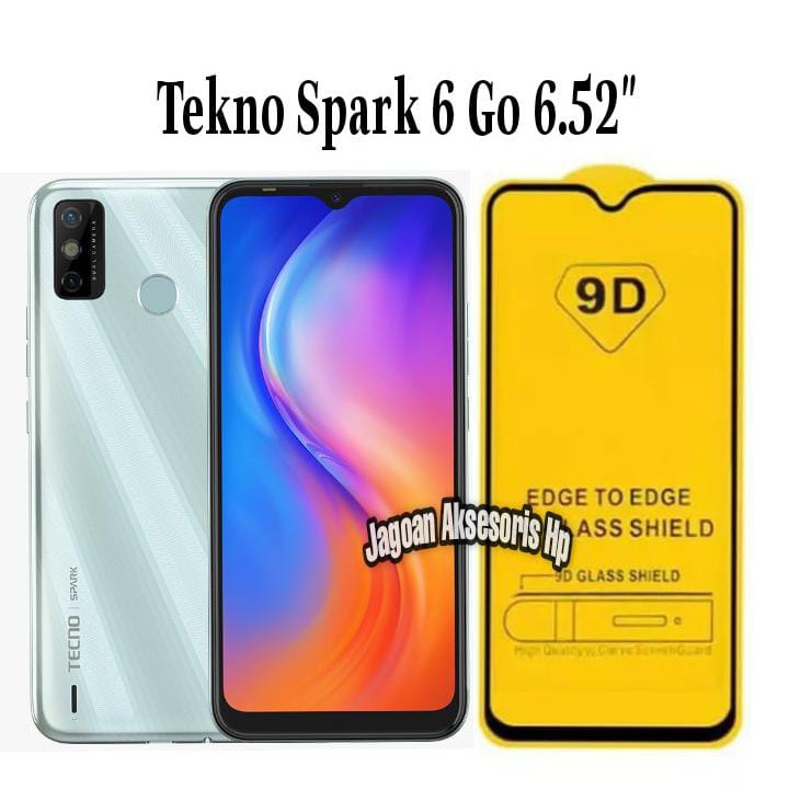 KOREAN Tempered Glass Tecno Spark 6 Go 6.52 inchi FULL SCREEN TG 5D 9D 21D FULL GLUE