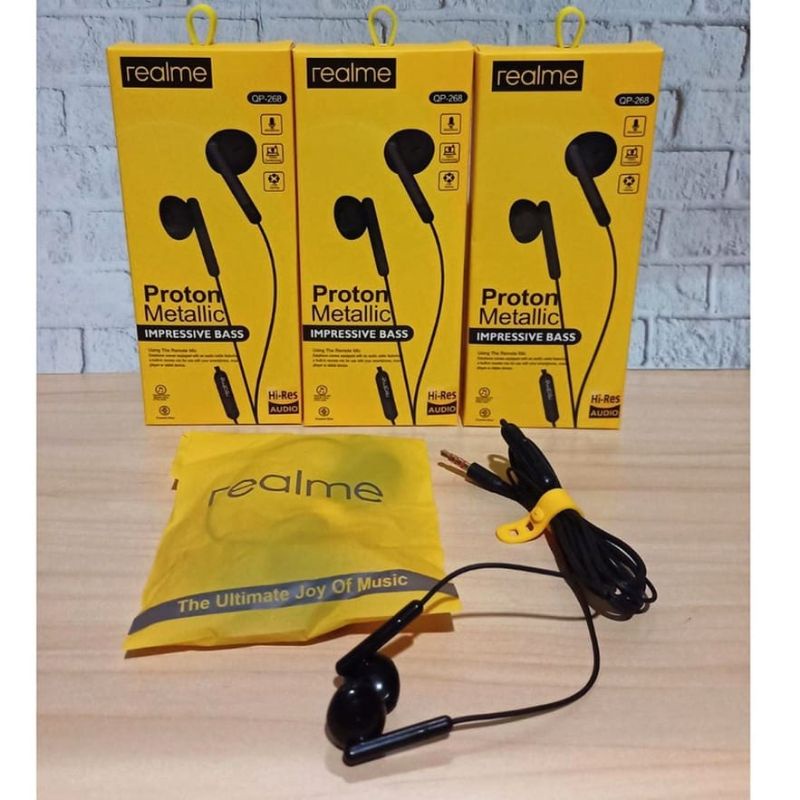 [Q268] Headset Realme Hi-Ress Bass Stereo Earphone Realme 5/5i/ C2/ C3/C12/C20/C21/C25/C17/7i