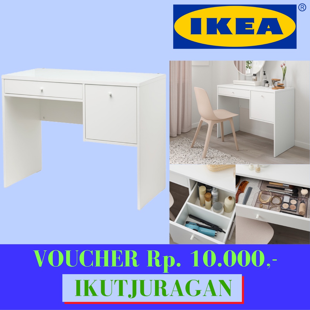 SYVDE Meja rias / Meja Belajar 100X48Cm Putih IKEA