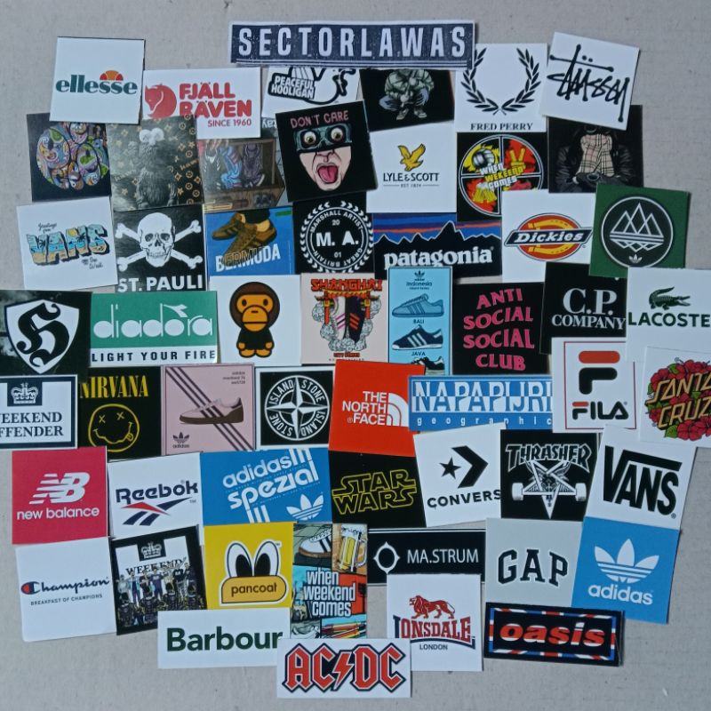 

[54pcs sticker cuma 12rb] Sticker aesthetic logo brand casuals hooligans ultras clothing band | sticker hp laptop tumblr motor mobil sepeda scraap book.