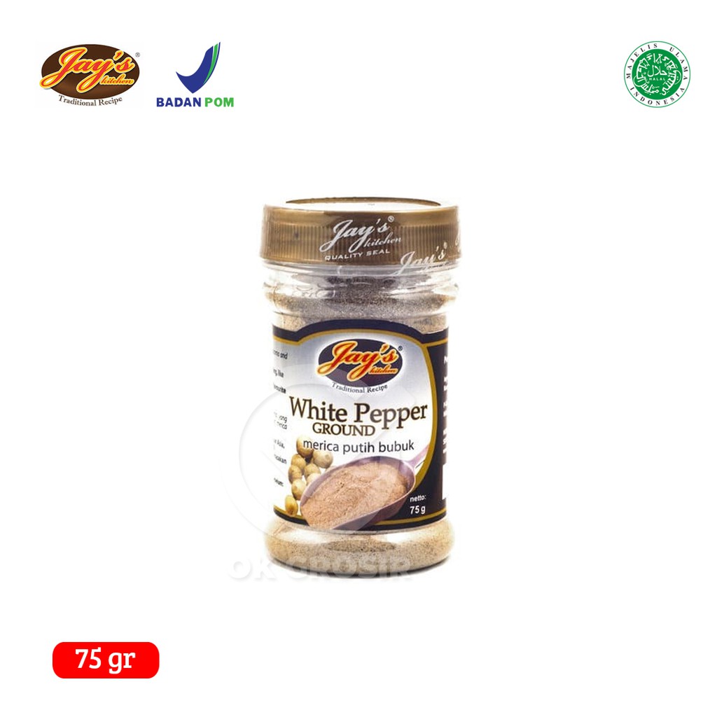 

Jay's White Pepper Ground / Merica Putih Bubuk (75 gr)