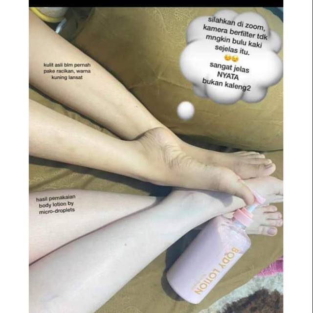 (COD) Body lotion micro droplets , baby pink super , cromosom , baby pink