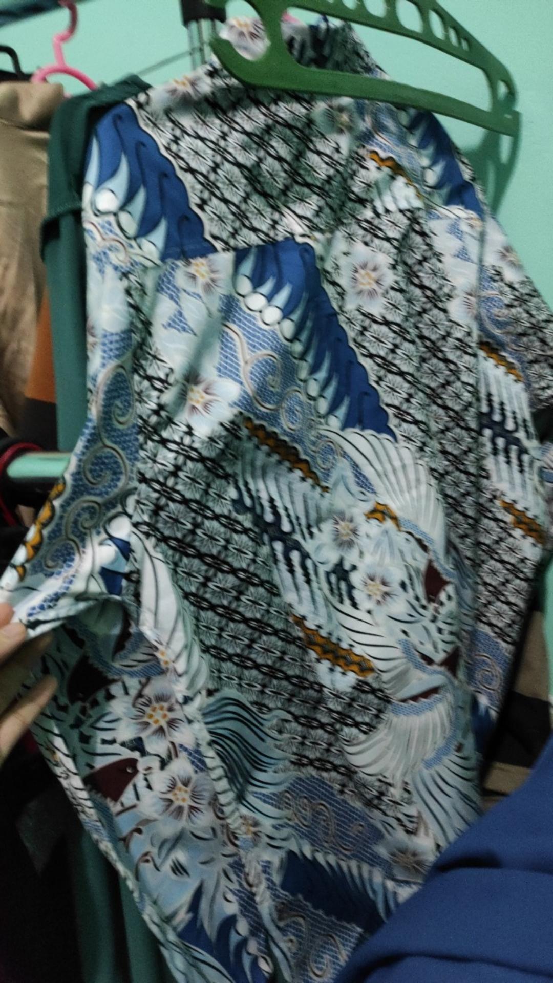 M231 Kemeja Pria Batik Panjang Biru 1423b