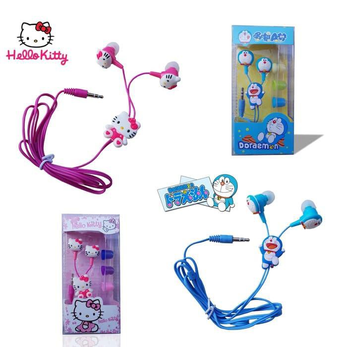 JG - HEADSET / HANDSFREE KARAKTER DORAEMON &amp; HELLO KITTY