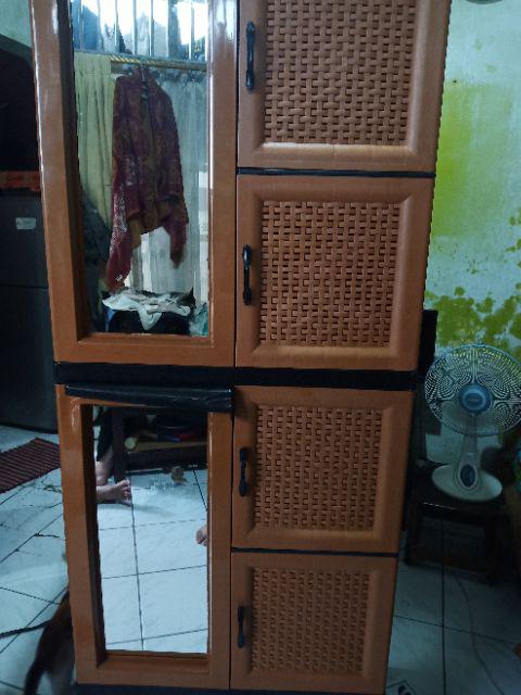 Lemari Plastik Rotan 4 Pintu 1laci Napolly