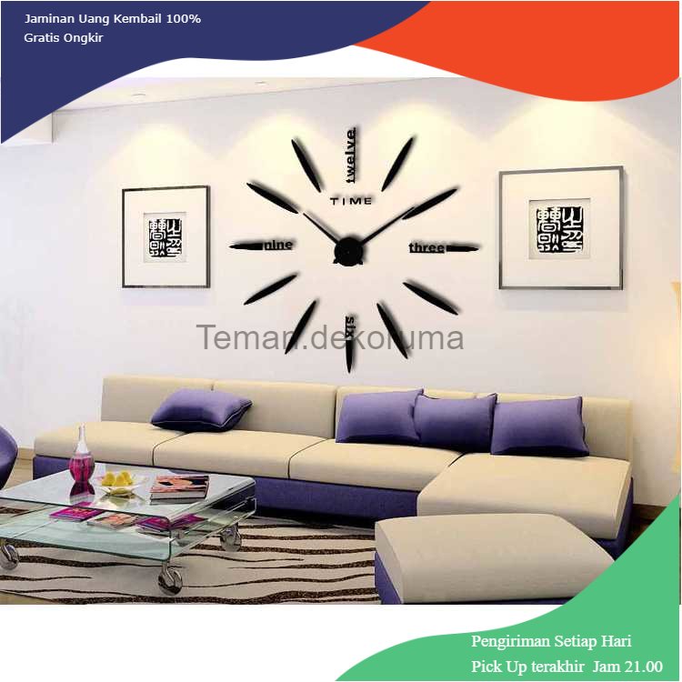 TD - RMH Taffware Jam Dinding Besar DIY Giant Clock Quartz 80-130cm - DIY-202