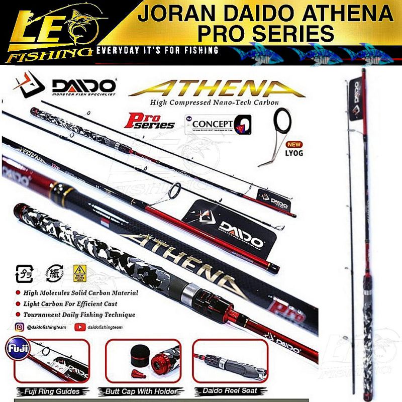 JORAN SPINNING CASTING DAIDO ATHENA PROSERIES PANJANG 180CM SOLID CARBON MATERIAL TERSEDIA 8-17LB 10-20LB SUDAH TERMASUK PACKING PARALON ATAU PVC