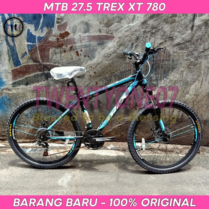 Sepeda Gunung MTB 27.5 Trex XT 780 Hi Ten Steel 21 Speed - Black Red