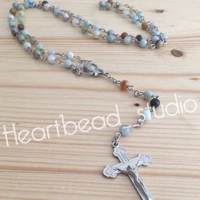 Rosario batu amazonite