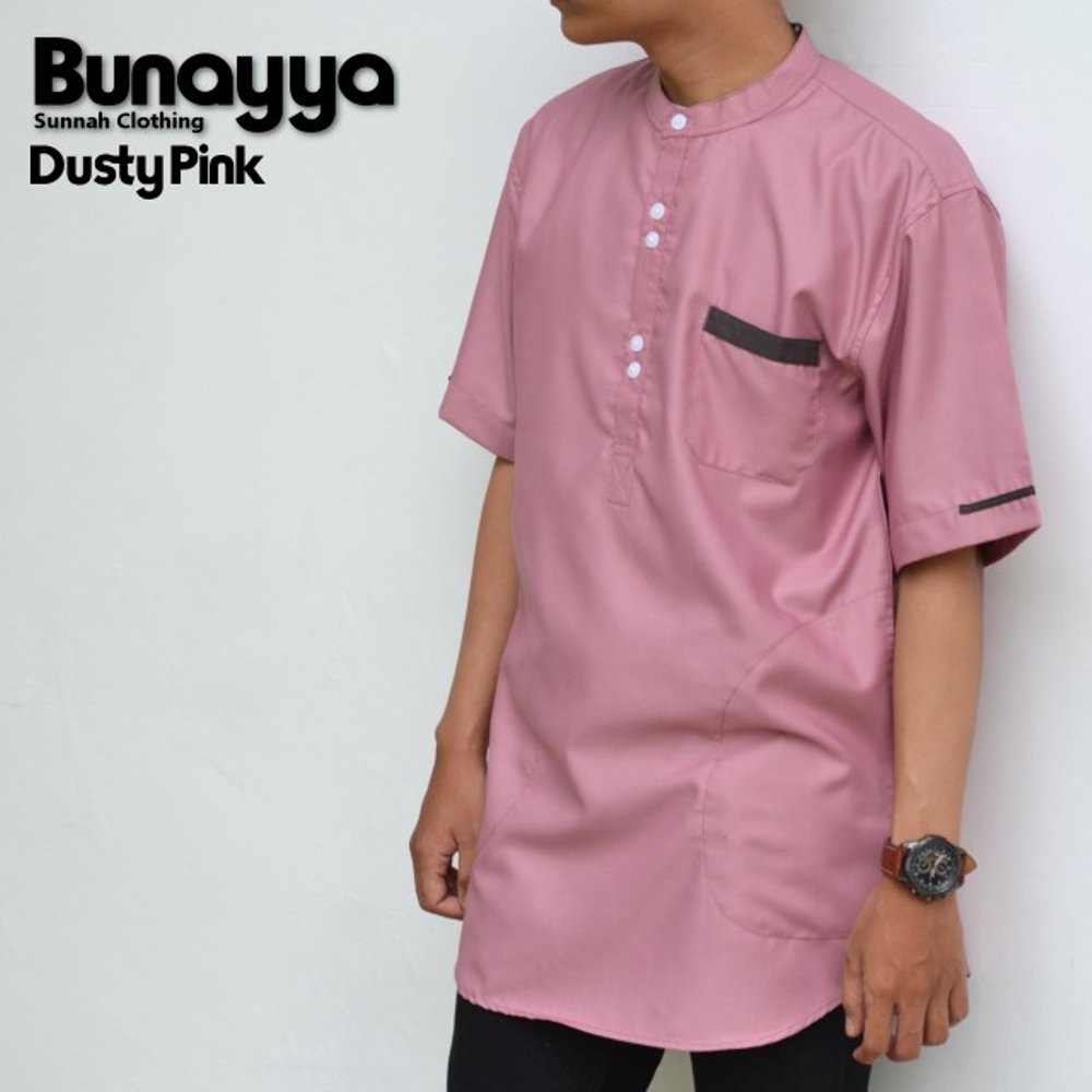 Jual Baju Koko Pria Kurta indonesia Bunayya - Dusty pink   



