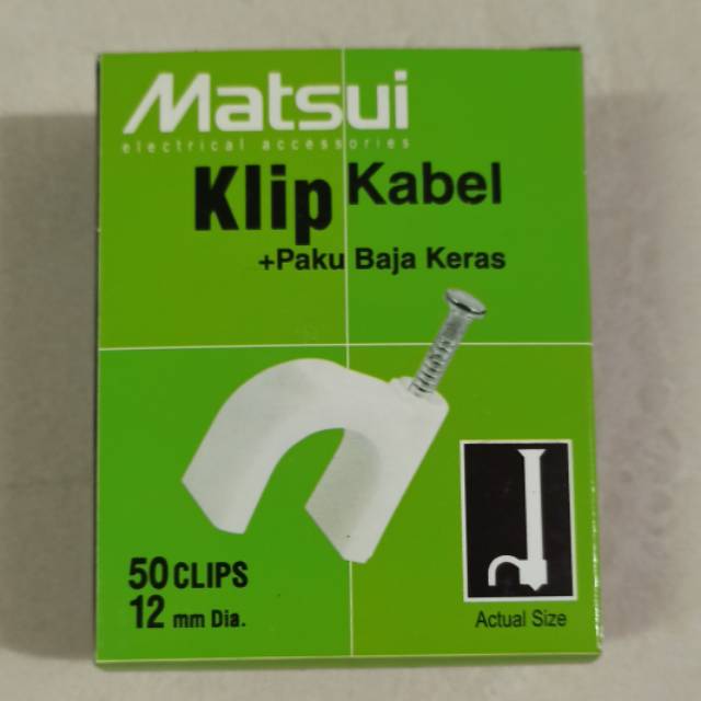 Klem Kabel 12mm / Klip Kabel Paku Beton - MATSUI