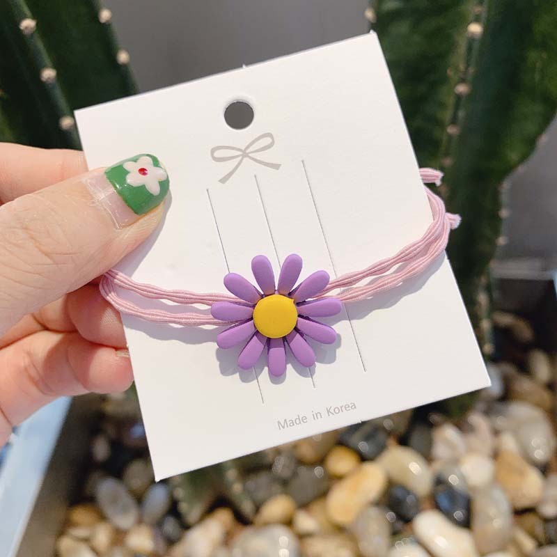 MURMURE.ID | IKAT RAMBUT IMPORT ALA KOREA MOTIF BUNGA DAISY AKSESORIS KARET RAMBUT WANITA  HA054-UNGU