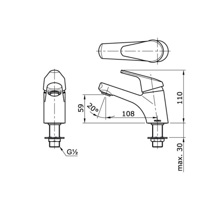 T.Lillie - Kran Wastafel Toto Tx 109 Kea / Kran Toto Tx109Kea Toto Tx-109Kea