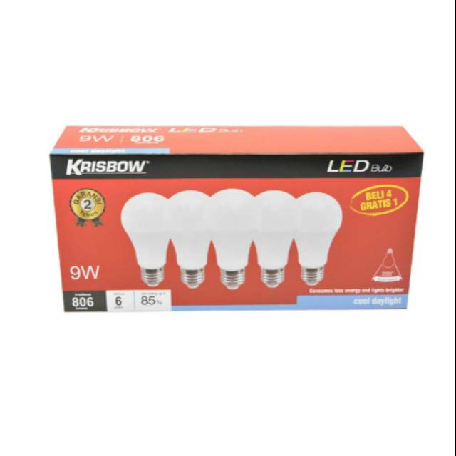 Lampu LED Krisbow 9 watt isi 5