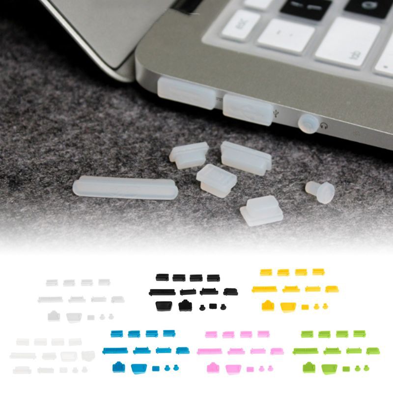 Cre 13pcs / Set Cover Pelindung Port Data Usb Anti Debu Bahan Silikon Lembut Untuk Laptop