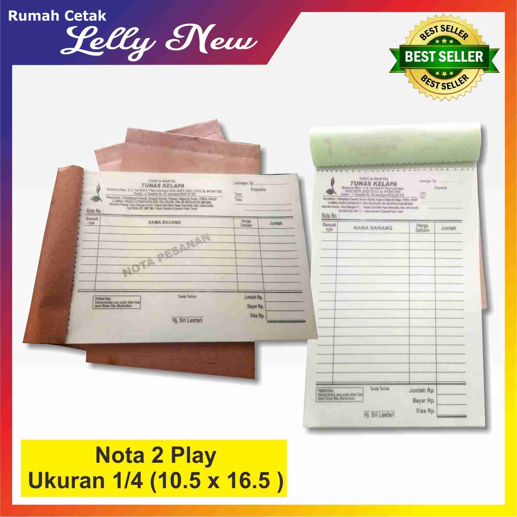 

Nota ukuran 1/4 folio Ukuran (10,5 x 16,5 cm)