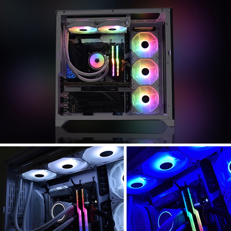 Bt 120mm ARGB CPU Cooling Silent Chassis Kipas Pendingin 12V 4Pin CPU Komputer Heatsink