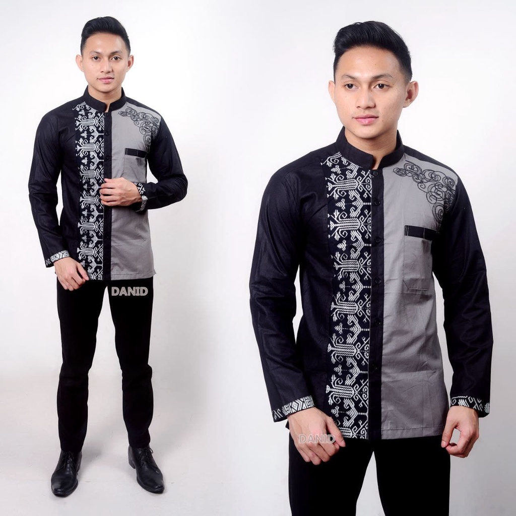 Baju Koko Bordil modern kombinasi Batik Lengan panjang-Terbaru dan paling di Cari Terlaris