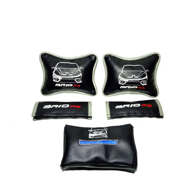 Honda Brio RS headrest Aksesoris mobil Kulit sintetis