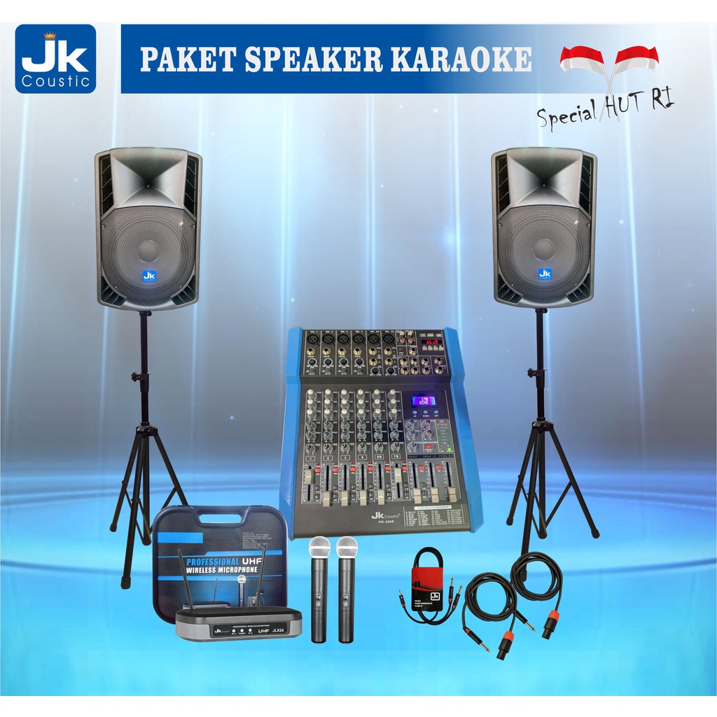 Paket Speaker Karaoke Jk Coustic Speaker 15inc