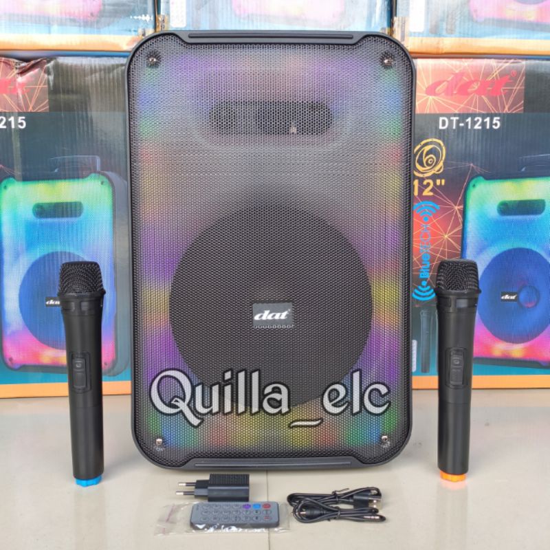 Speaker Portable DAT DT 1215 12 inch 2 Mic Wireless
