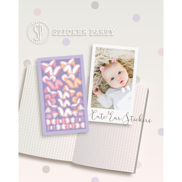 

[Sticker Party] Stiker Bunny Ears Polco Telinga Kuping Kelinci Kucing Lucu Anime Kawaii Polaroid Kpop DIYP PDS42