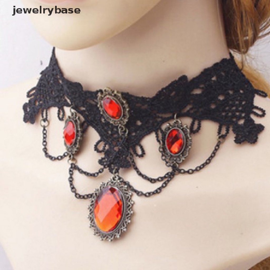 1 Pc Kalung Choker Dengan Liontin Palsu Gaya Vintage Gothic