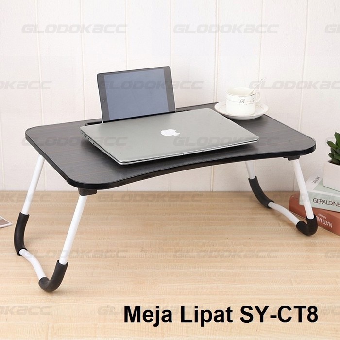 Meja Belajar Lipat / Meja Computer/Laptop SY-CT-8 Hitam Motif / Meja Portable