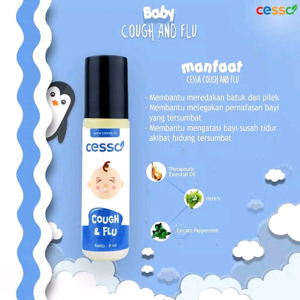 Cessa Cough N Flu (0-2th) Essential Oil Pereda Batuk &amp; Pilek Bayi Aromaterapi Alami Oles Baby