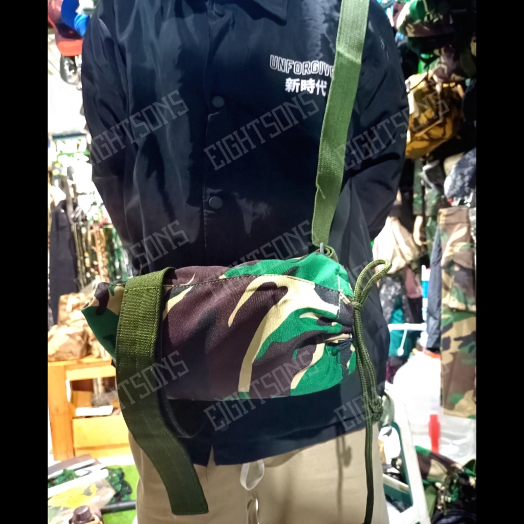 ASLI JATAH TAS SELEMPANG KECIL LORENG TNI - 100 % ORIGINAL JATAH PEMBAGIAN