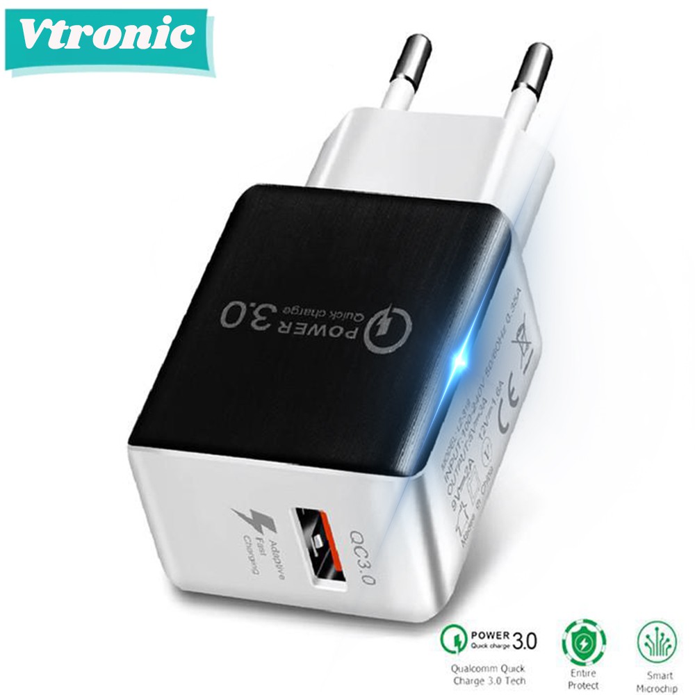 Vtronic Wall Charger 1 Port Fast Charging Qualcomm QC 3.0 VC02WB
