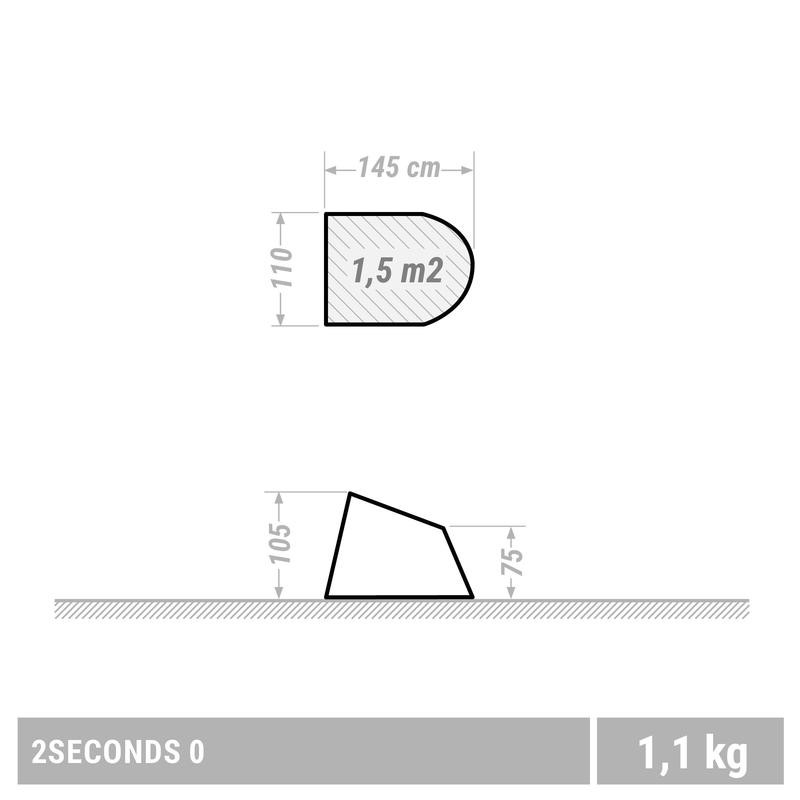QUECHUA Tenda 2 Second Camping Shelter Untuk 1 Dewasa Atau 2 Anak
