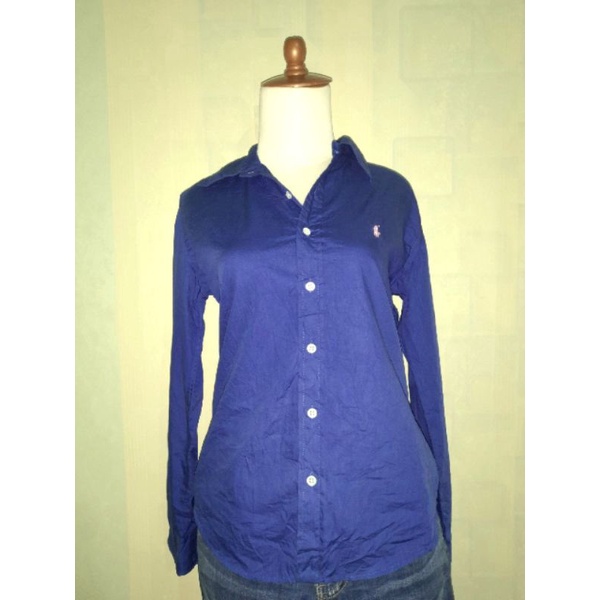 Baju Kemeja Wanita Polo Ralph Lauren Golf Lengan Panjang Warna Biru Mewah Baju Kemeja Ralph Lauren G
