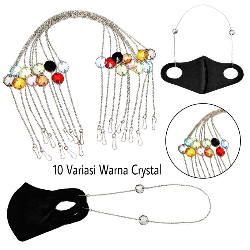 Kalung Gantungan Masker Strap Mask Hanging Crystal Acrilic Series Blink