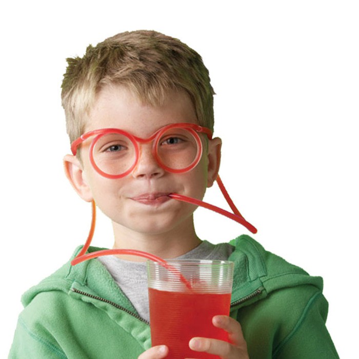Jual Straw Glasses Sedotan Kacamata Pipa Transparan Unik Lucu Anak