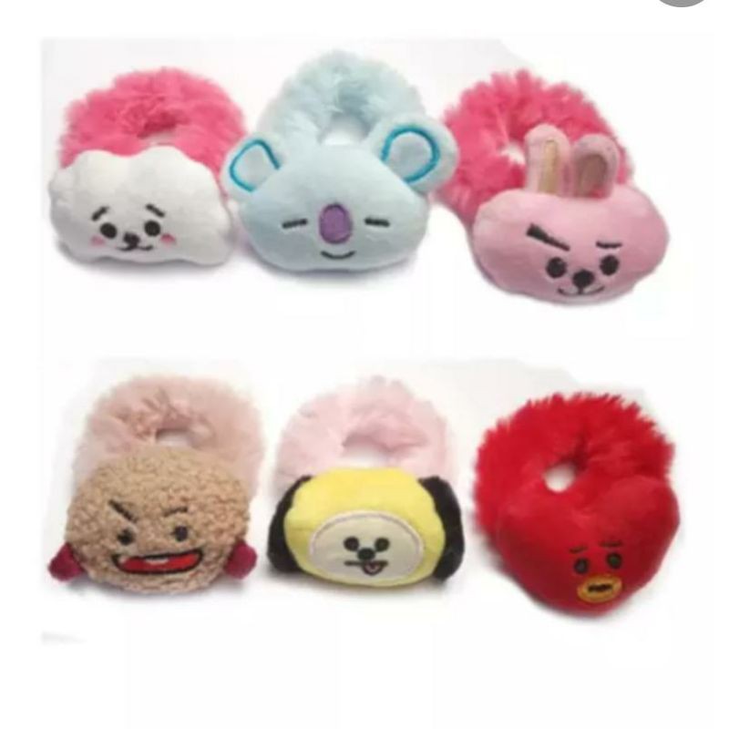 isi 6 pcs campur IKAT RAMBUT BT21 BTS BULU