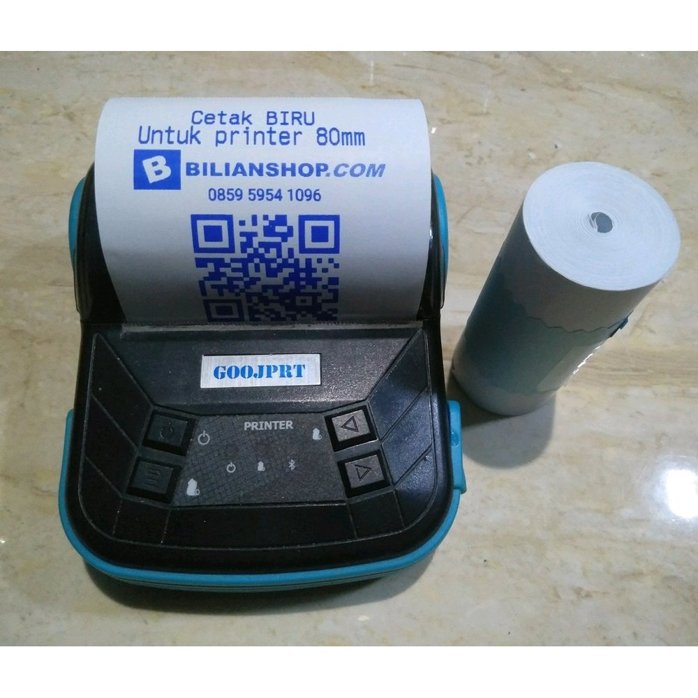 

Kertas 80 x 35mm struk kasir edc ppob cetak BIRU thermal coreless printer 80mm Terlaris