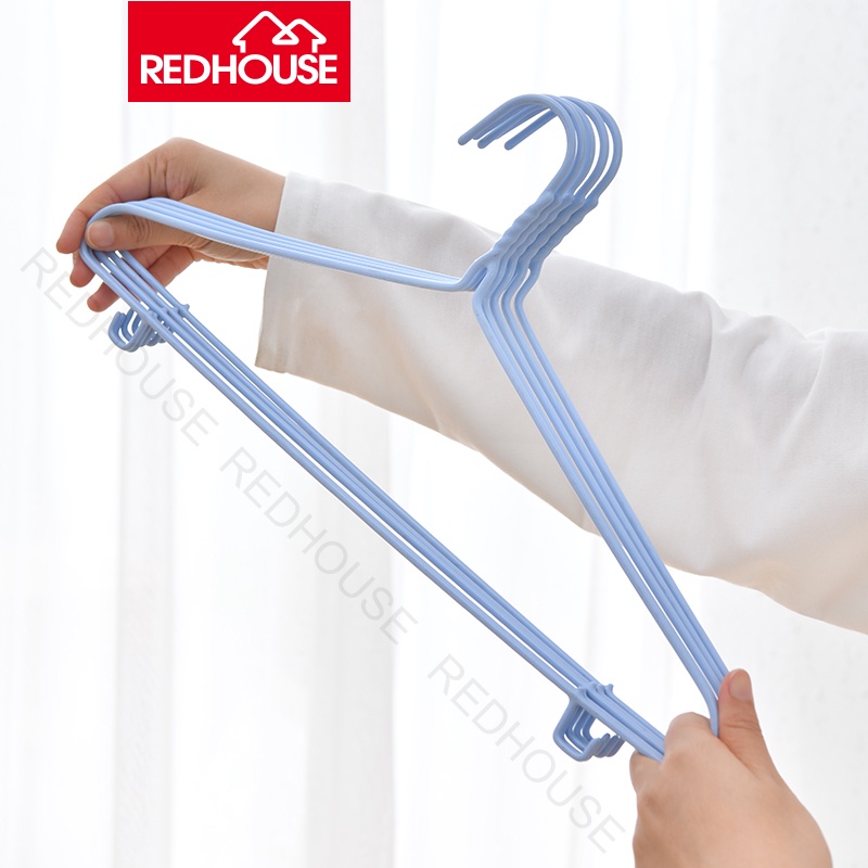 RED HOUSE GANTUNGAN BAJU/ HANGER KAWAT LAPIS PLASTIK ISI 10 Pcs