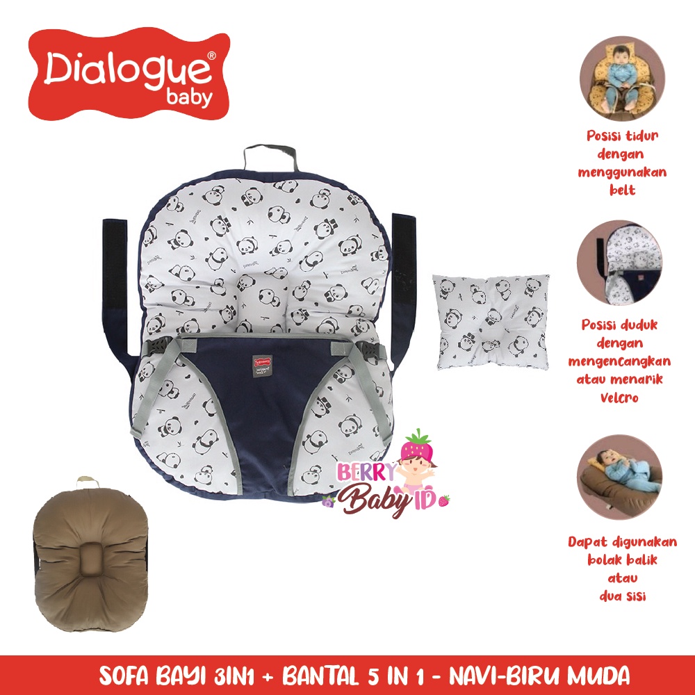 Dialogue Baby Sofa Bed 3in1 Tempat Duduk Kasur Bayi GRATIS Bantal Berry Mart