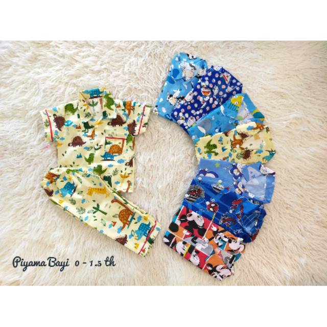 (BISA COD)GROSIR PIYAMA BAYI SIZE  0 - 12 BULAN FREE PLASTIK PACKING