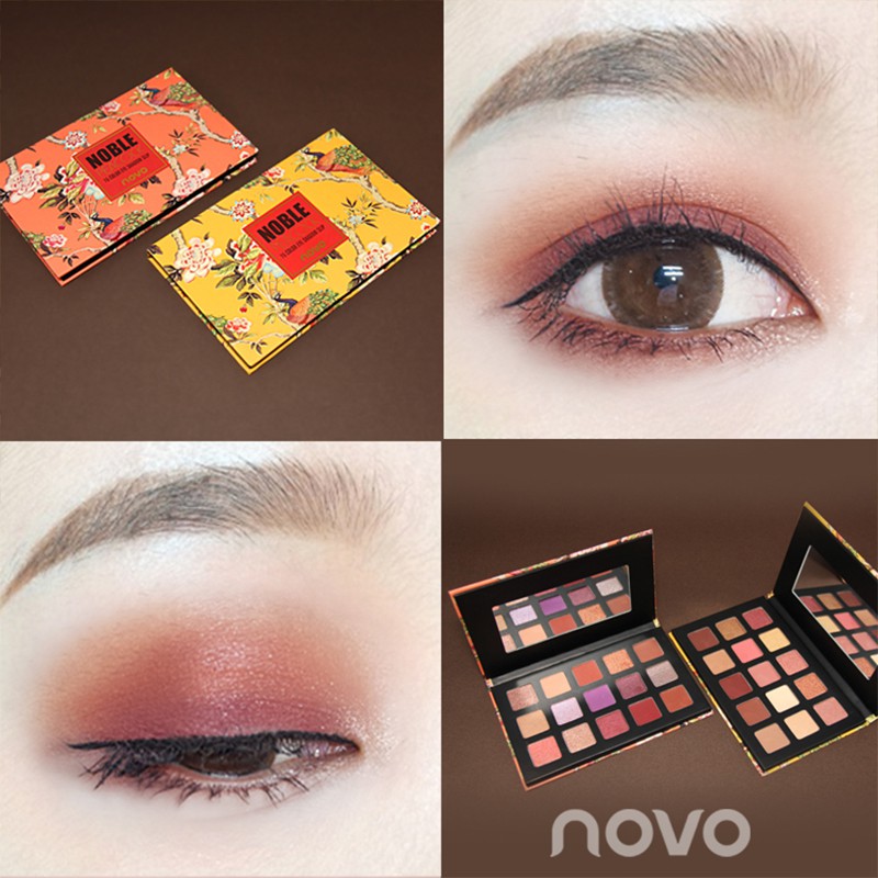 NOVO 15 Color Peacock Colorful Eyeshadow Palette Set Palet Eyeshadow Profesional 15 Warna Shimmer