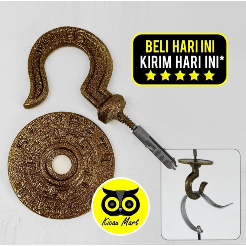 Gantungan sangkar paku plafon ulir cantolan kandang motif mewah besar